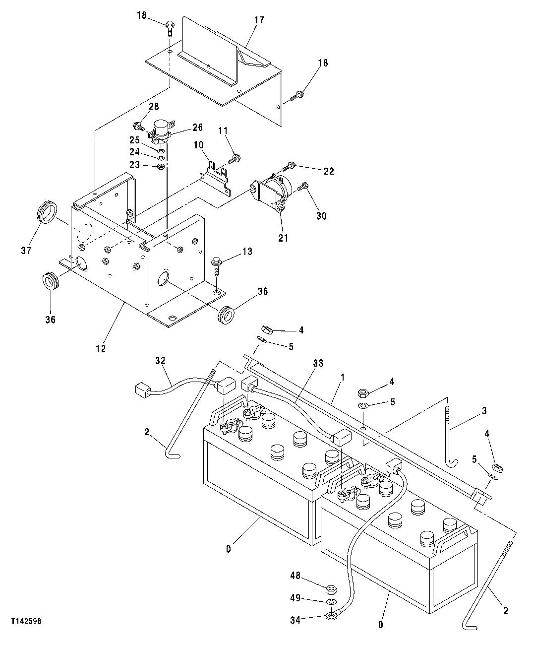 Схема запчастей John Deere 50CLC - 102 - Electrical Components, Battery 1674 WIRING HARNESS AND SWITCHES