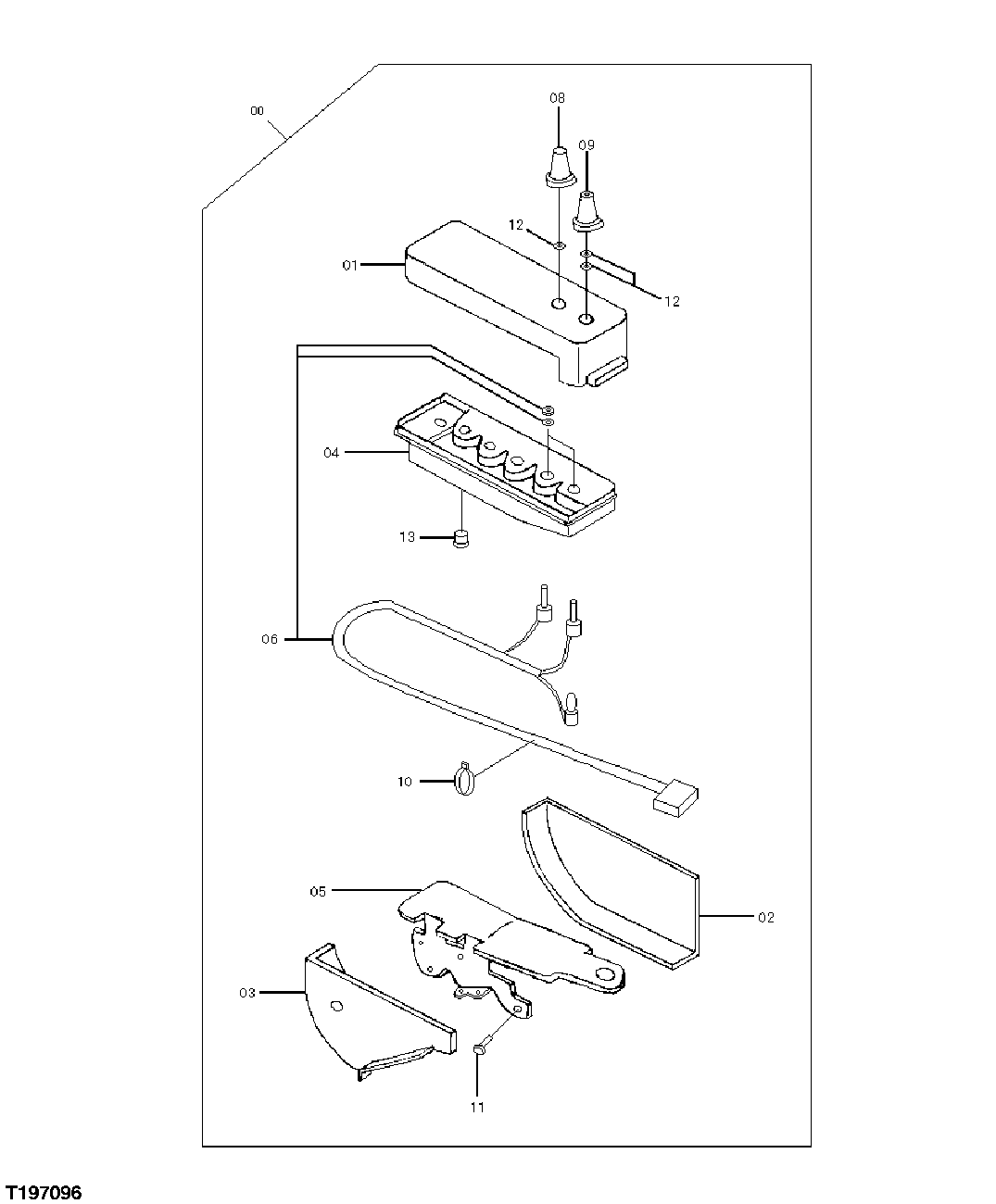 Схема запчастей John Deere 50CLC - 103 - MANUAL ENGINE CONTROL SWITCH BOX 1674 WIRING HARNESS AND SWITCHES