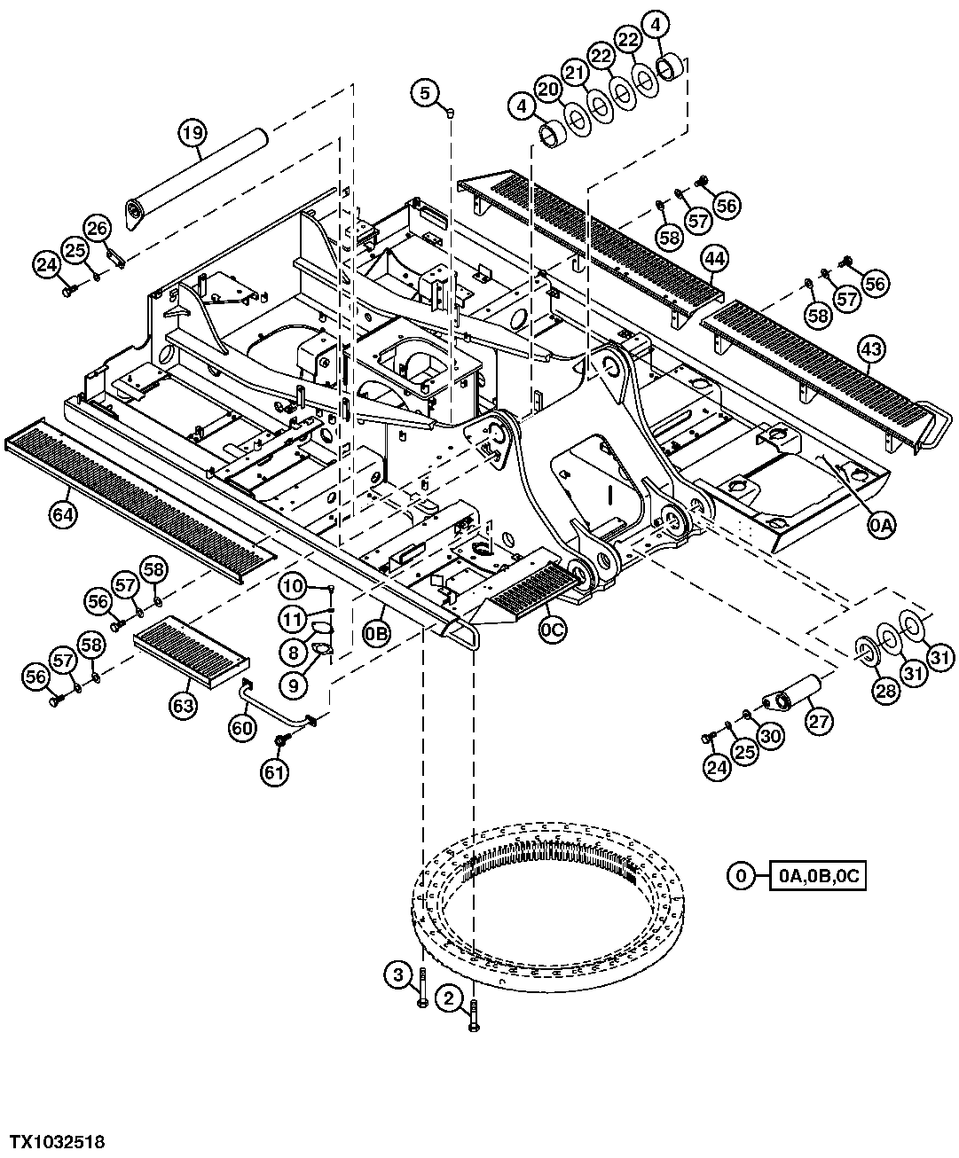 Схема запчастей John Deere 50CLC - 119 - MAIN FRAME 1740 FRAME INSTALLATION