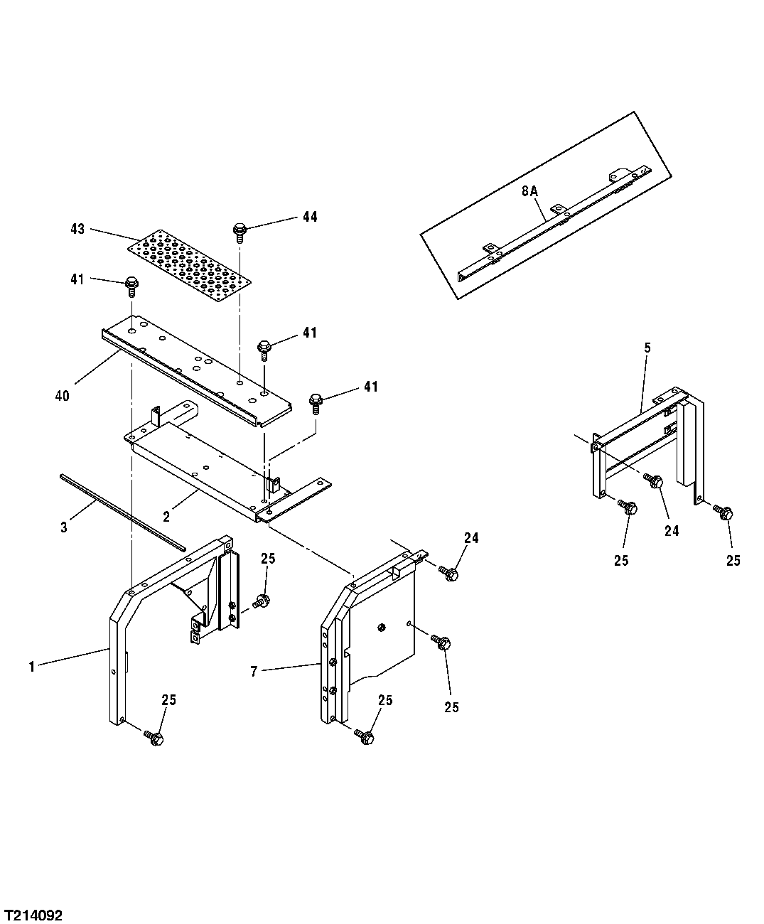 Схема запчастей John Deere 50CLC - 170 - SHEET METAL (SUPPORTS AND COVERS) 1910 HOOD AND ENGINE ENCLOSURE