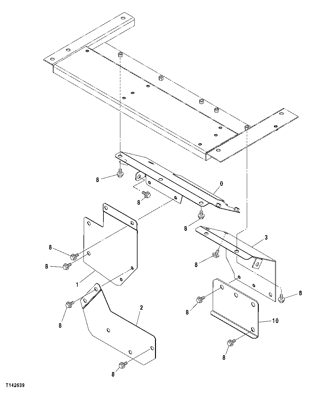 Схема запчастей John Deere 50CLC - 176 - SHEET METAL (SUPPORTS AND BRACKETS) 1910 HOOD AND ENGINE ENCLOSURE