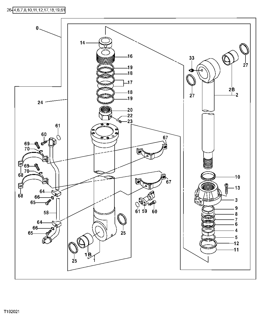 Схема запчастей John Deere 50CLC - 285 - Bucket Cylinder Components 3360 HYDRAULIC SYSTEM