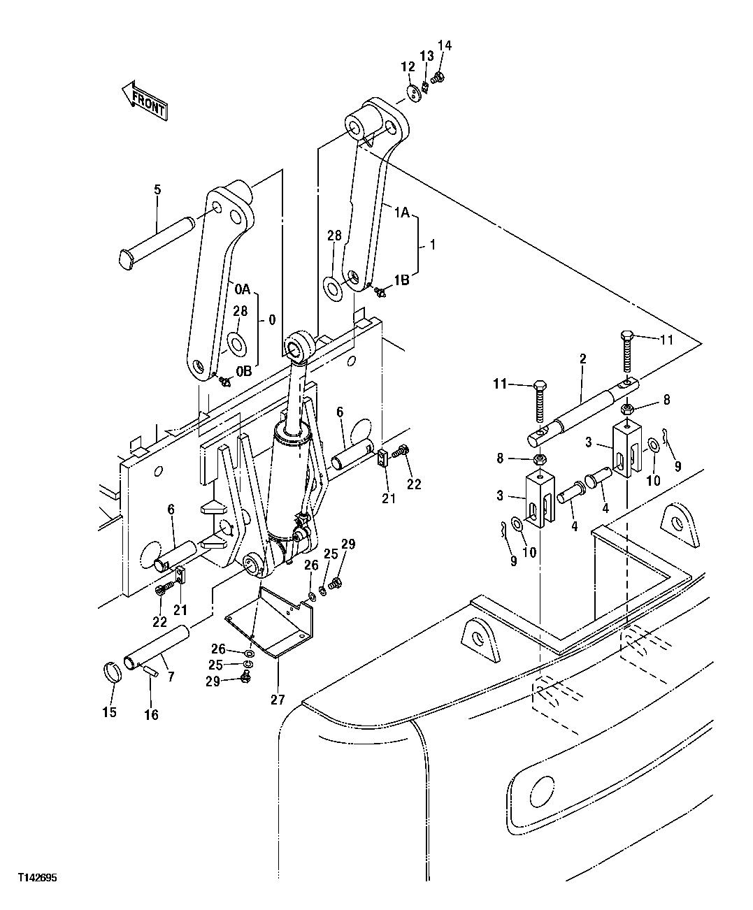 Схема запчастей John Deere 50CLC - 292 - COUNTERWEIGHT REMOVAL LINKAGE 3360 HYDRAULIC SYSTEM