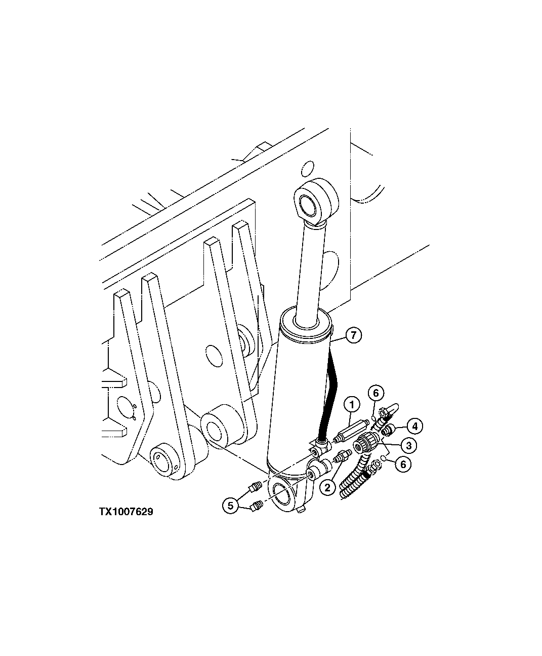 Схема запчастей John Deere 50CLC - 293 - CYLINDER (COUNTERWEIGHT REMOVAL) 3360 HYDRAULIC SYSTEM