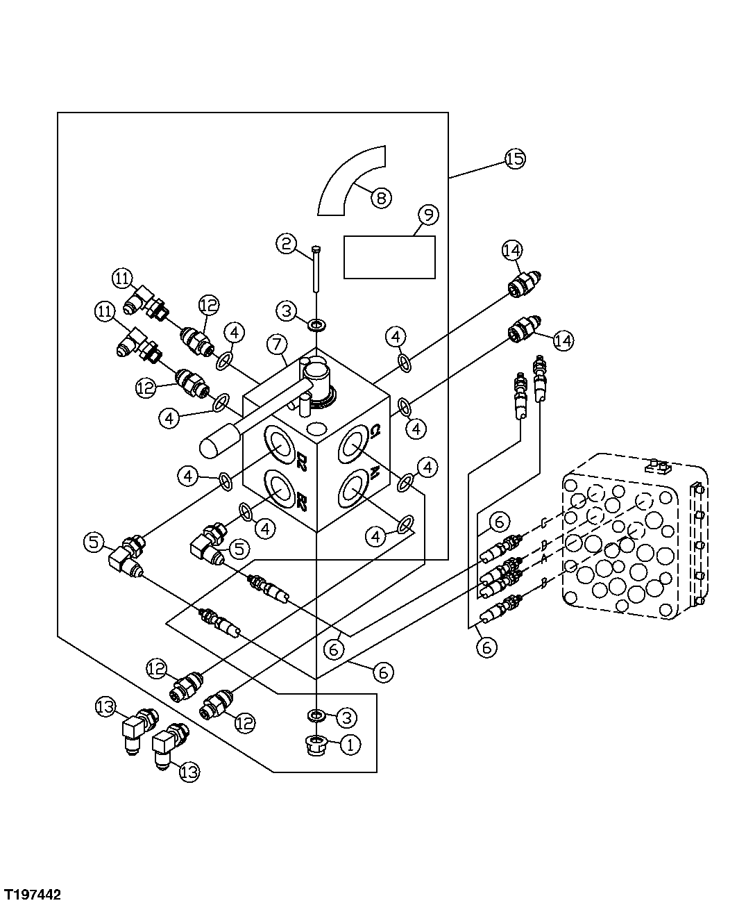 Схема запчастей John Deere 50CLC - 306 - MECHANICAL PATTERN CHANGER KIT 3360 HYDRAULIC SYSTEM