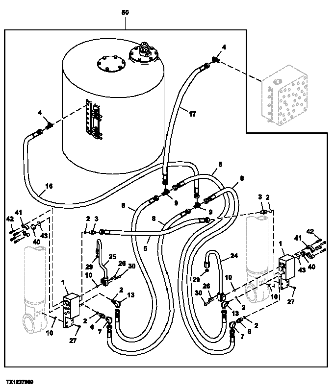 Схема запчастей John Deere 50CLC - 315 - Boom Anti-Drift Kit 3360 HYDRAULIC SYSTEM