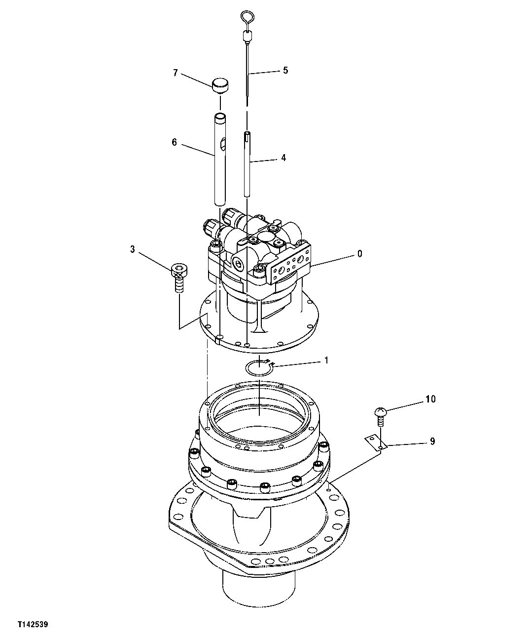 Схема запчастей John Deere 50CLC - 320 - SWING GEAR BOX 4360 HYDRAULICS