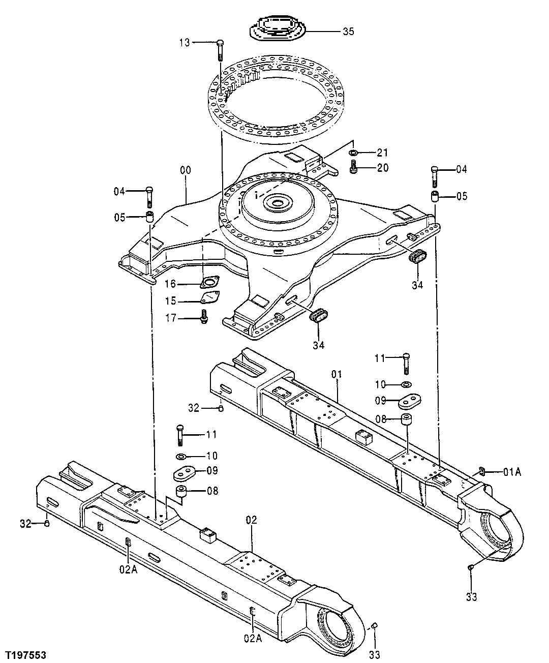 Схема запчастей John Deere 00C LC - 1 - TRACK FRAME 0130 TRACK SYSTEMS