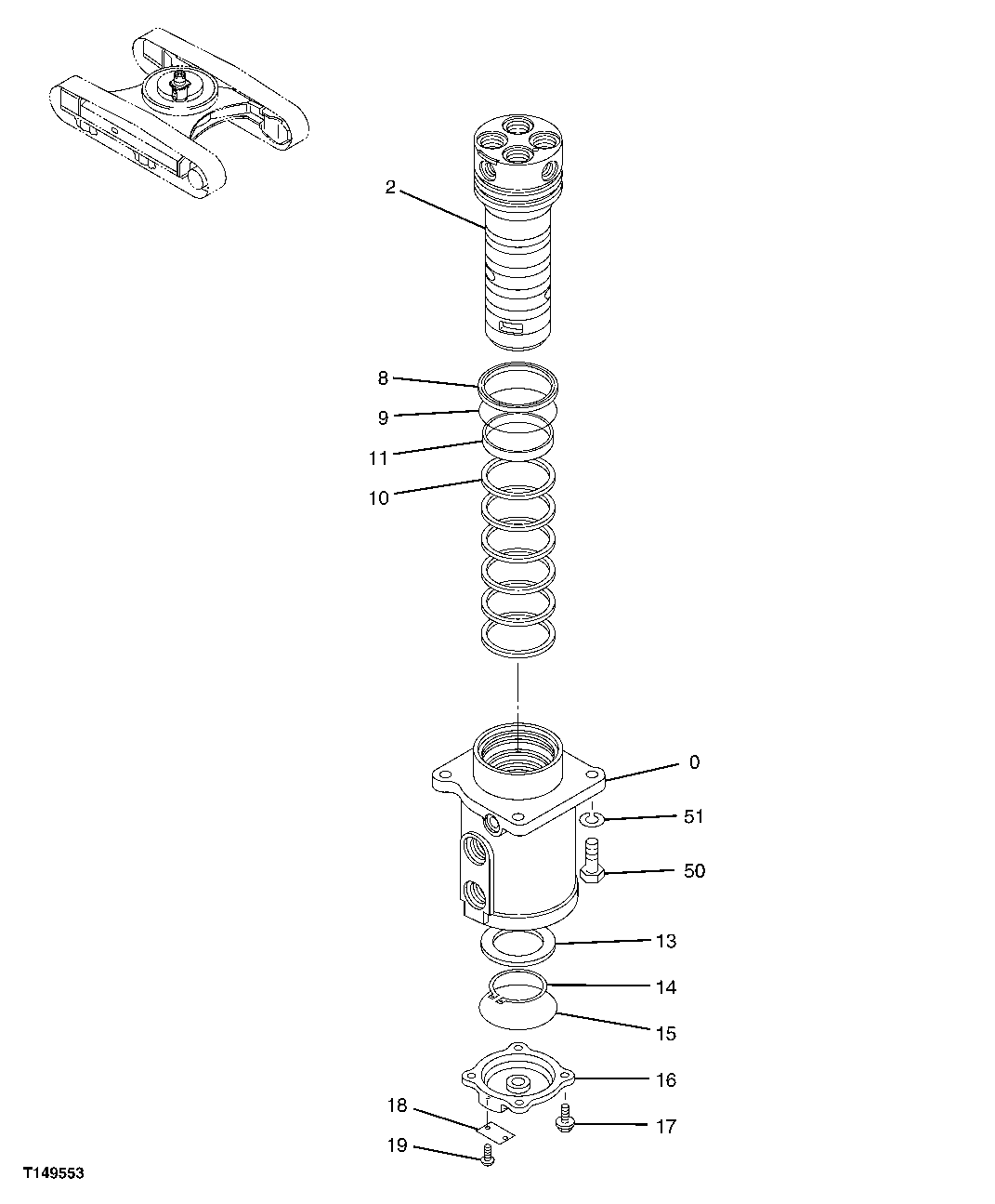 Схема запчастей John Deere 00C LC - 9 - ROTARY MANIFOLD 0260 AXLES, DIFF. AND SUSP. SYS. HYD. (INCL. FWD)