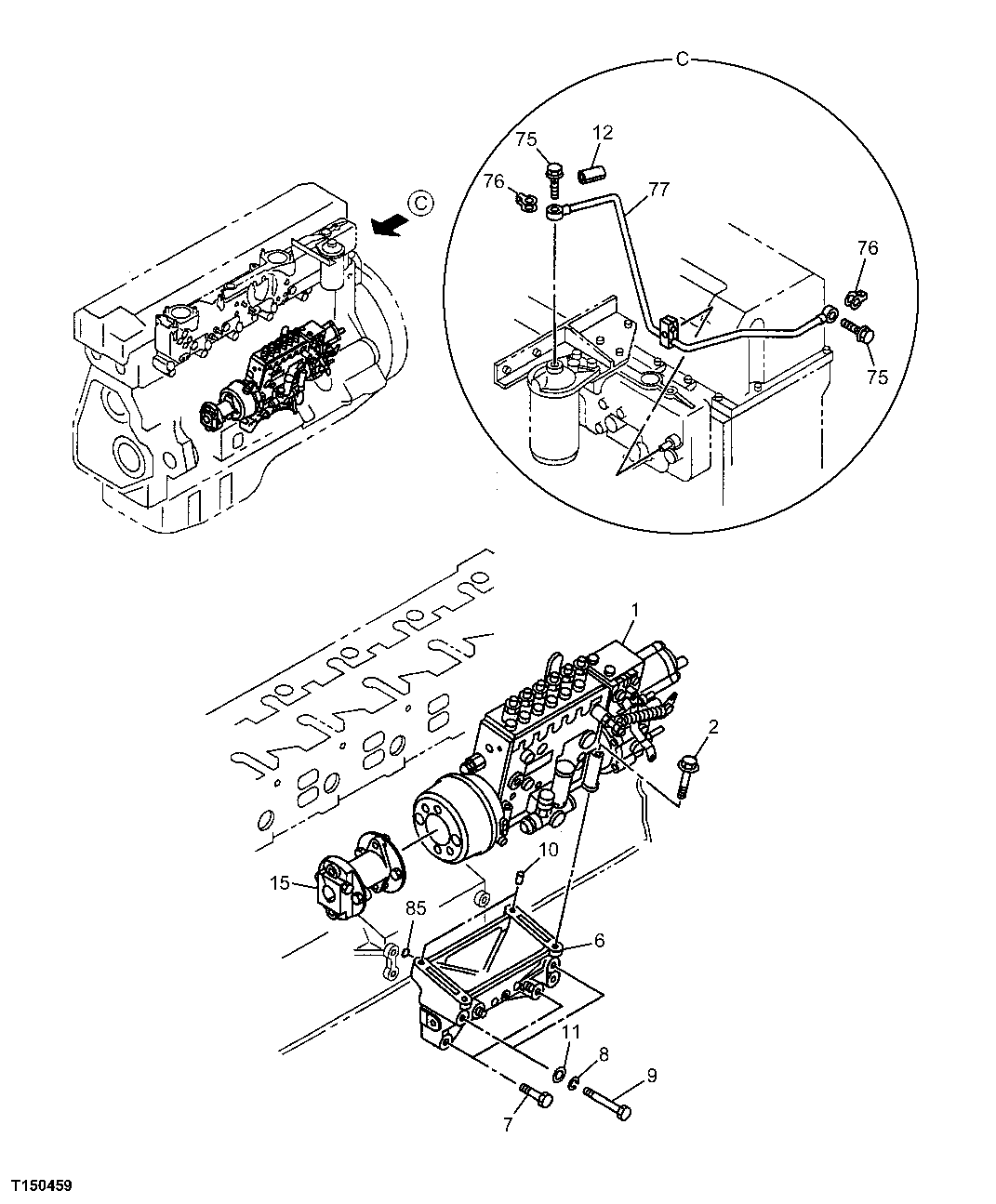 Схема запчастей John Deere 00C LC - 31 - Fuel Injection System 0413 FUEL INJECTION SYSTEM