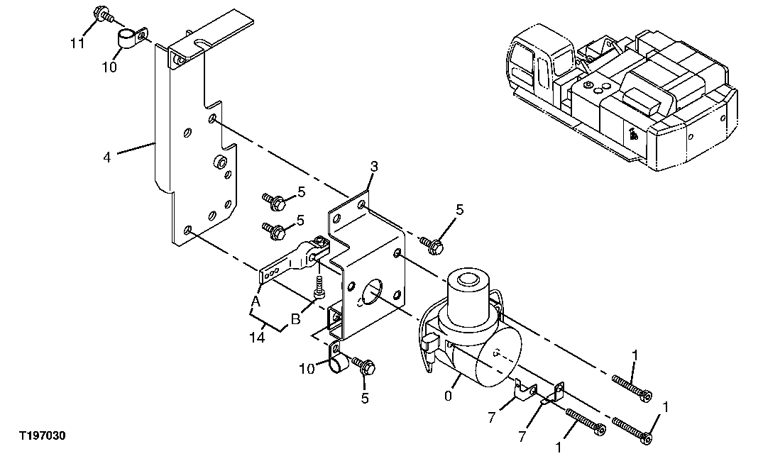 Схема запчастей John Deere 00C LC - 57 - ENGINE CONTROL MOTOR 0515 ENGINE SPEED CONTROLS