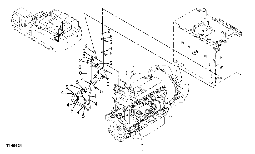 Схема запчастей John Deere 00C LC - 63 - FUEL LINES 0560 EXTERNAL FUEL SUPPLY SYSTEM