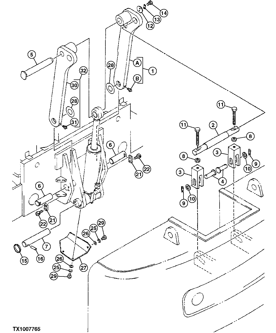 Схема запчастей John Deere 00C LC - 84 - COUNTERWEIGHT REMOVAL LIFTING DEVICE 1740 FRAME INSTALLATION