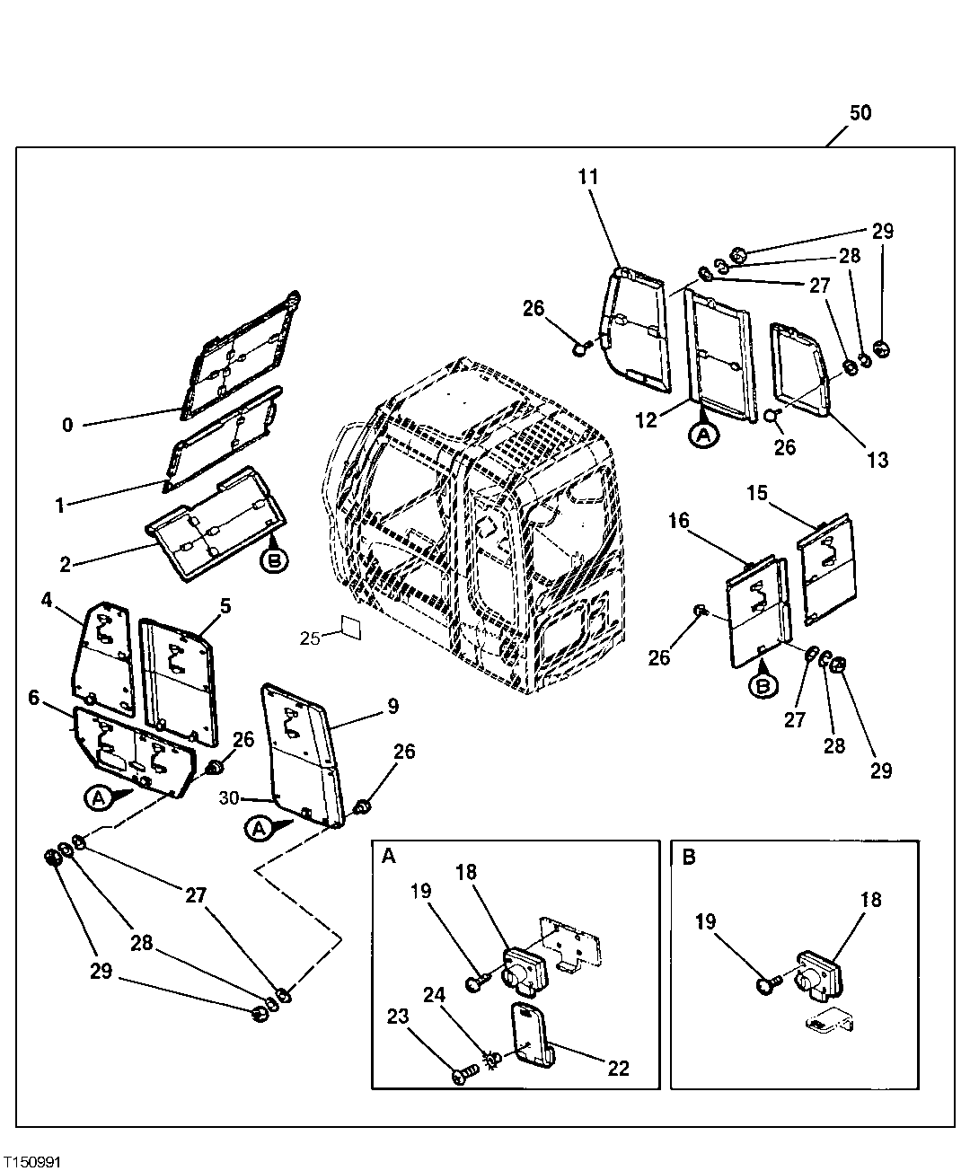 Схема запчастей John Deere 00C LC - 102 - WINDOW GUARDS 1810 OPERATOR ENCLOSURE