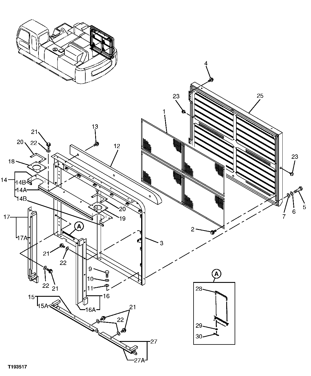 Схема запчастей John Deere 00C LC - 133 - DUCT 1910 HOOD OR ENGINE ENCLOSURE