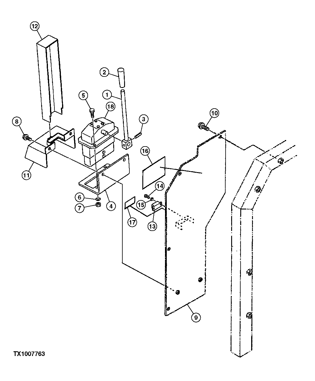 Схема запчастей John Deere 00C LC - 165 - COUNTERWEIGHT REMOVAL CONTROL SYSTEM 3315 CONTROLS LINKAGE