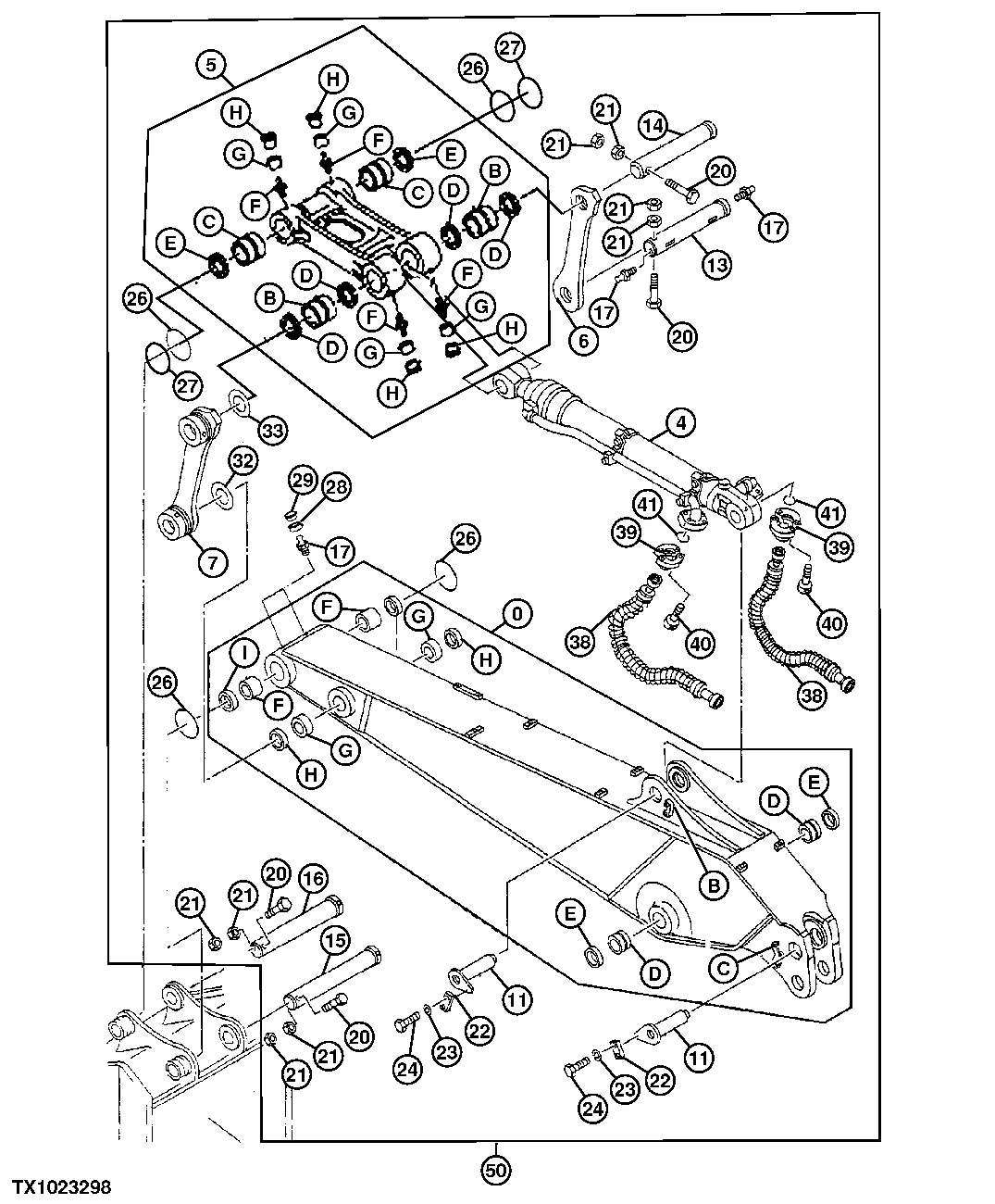 Схема запчастей John Deere 00C LC - 168 - SEMI-LONG ARM ASSEMBLY (4.1 M) 3340 EXCAVATOR FRAMES