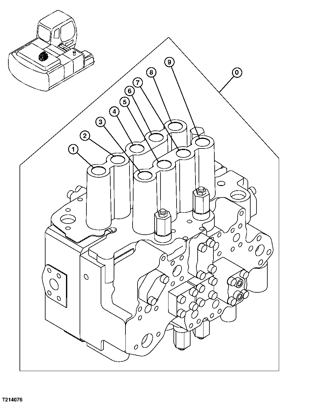 Схема запчастей John Deere 00C LC - 174 - CONTROL VALVE (4 SPOOL) 3360 HYDRAULIC SYSTEM