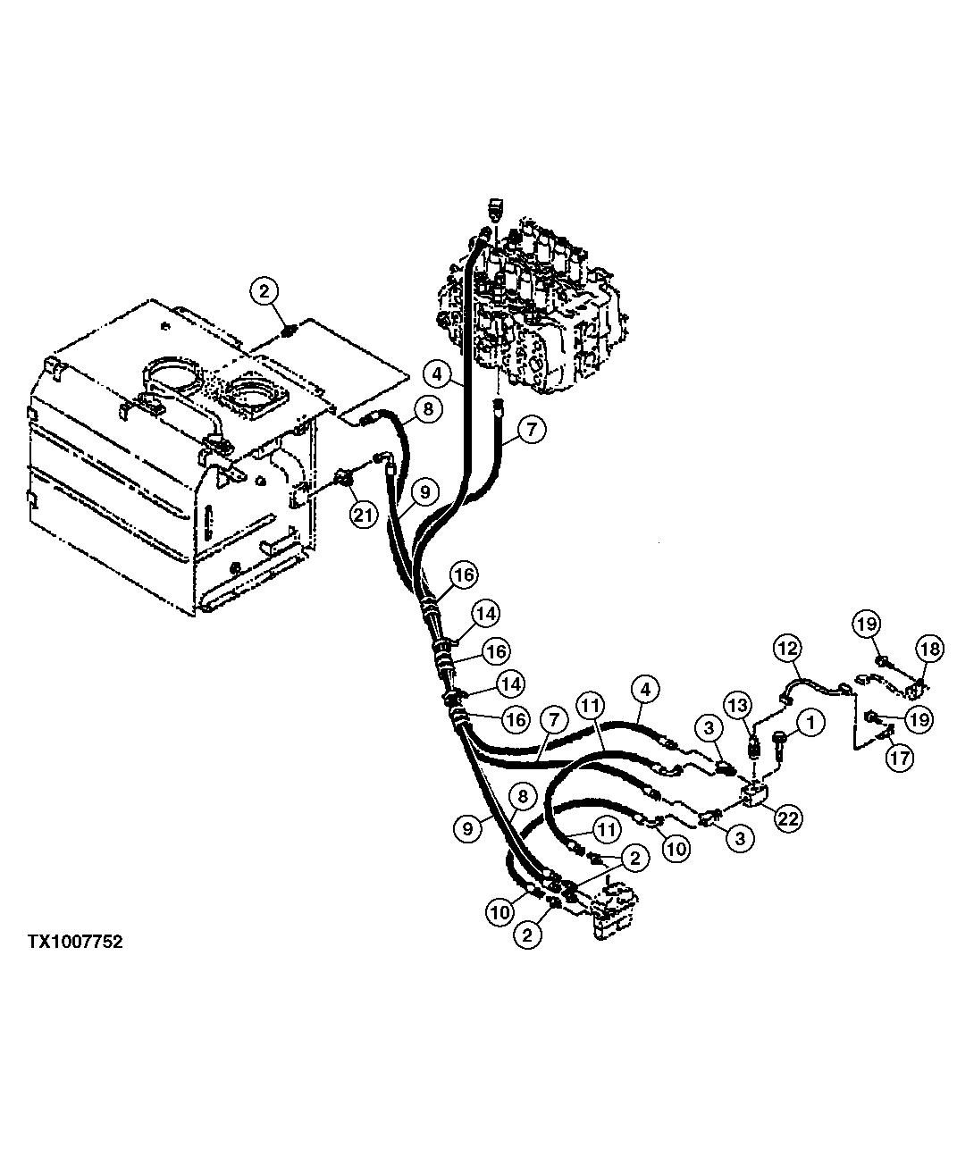 Схема запчастей John Deere 00C LC - 243 - PILOT HOSES COUNTERWEIGHT REMOVAL DEVICE 3363 LINES, HOSES AND FITTINGS