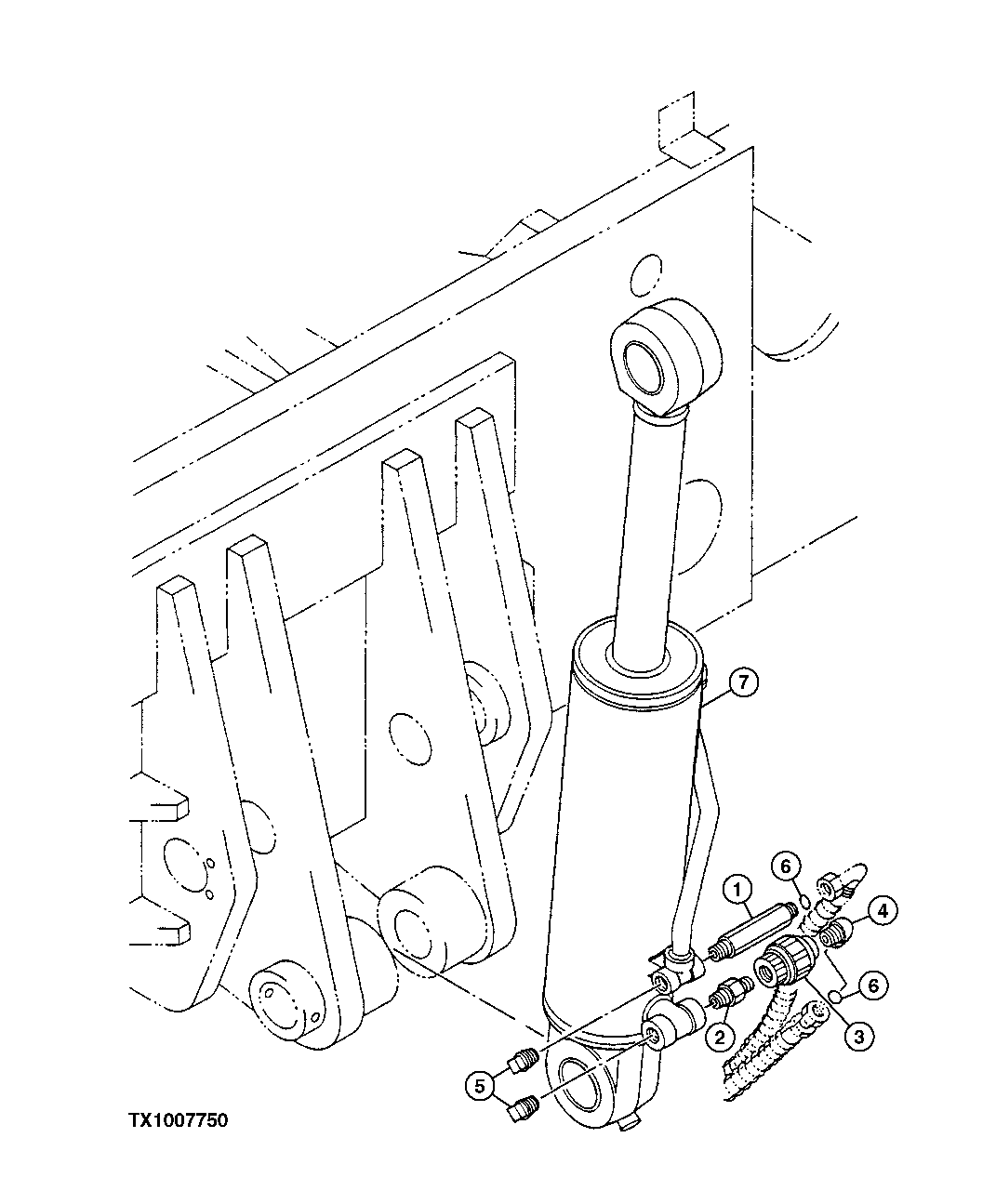 Схема запчастей John Deere 00C LC - 251 - CYLINDER, COUNTERWEIGHT REMOVAL DEVICE 3365 HYDRAULIC CYLINDERS