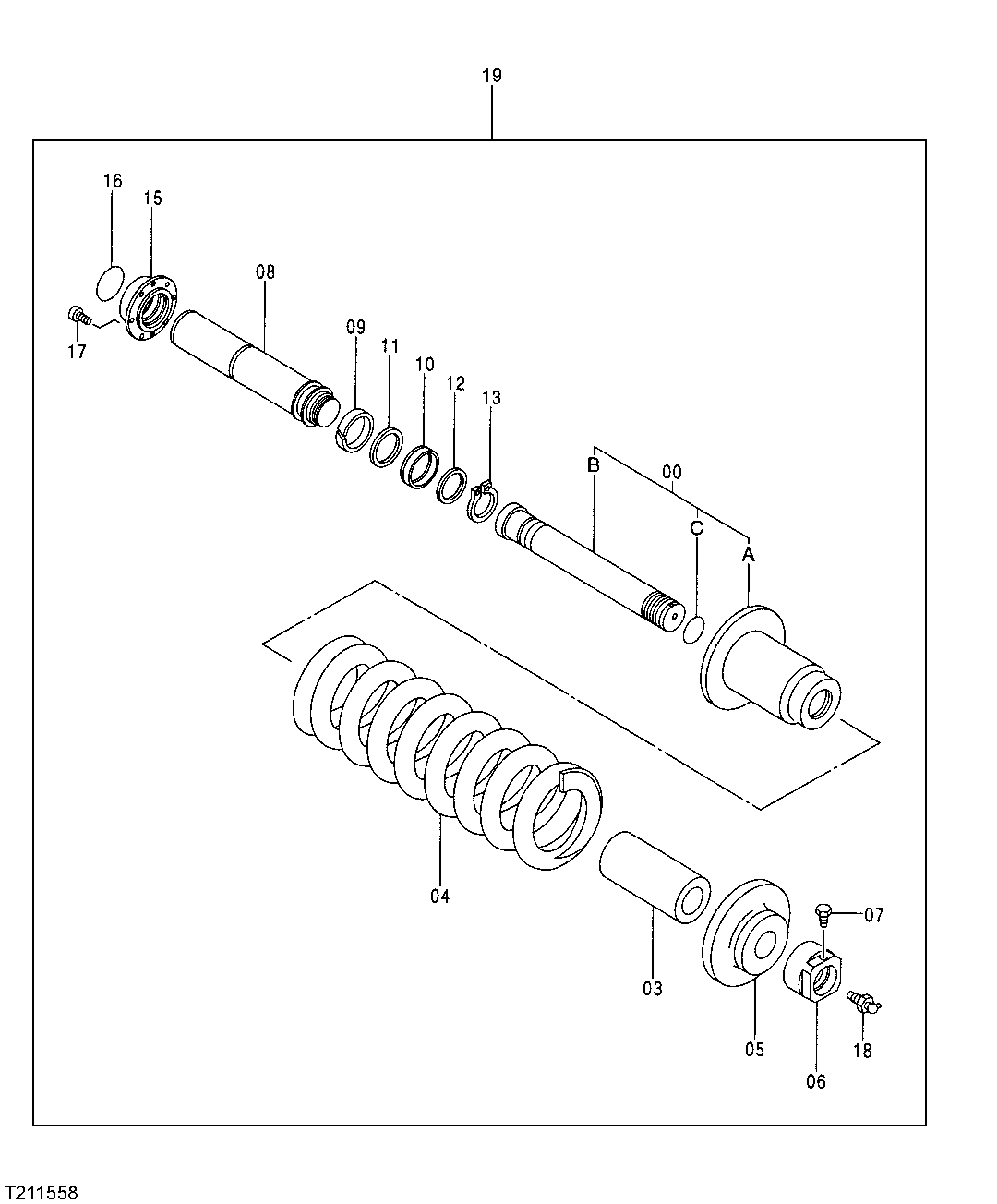 Схема запчастей John Deere 00C - 6 - ADJUSTER 0130 TRACK SYSTEMS