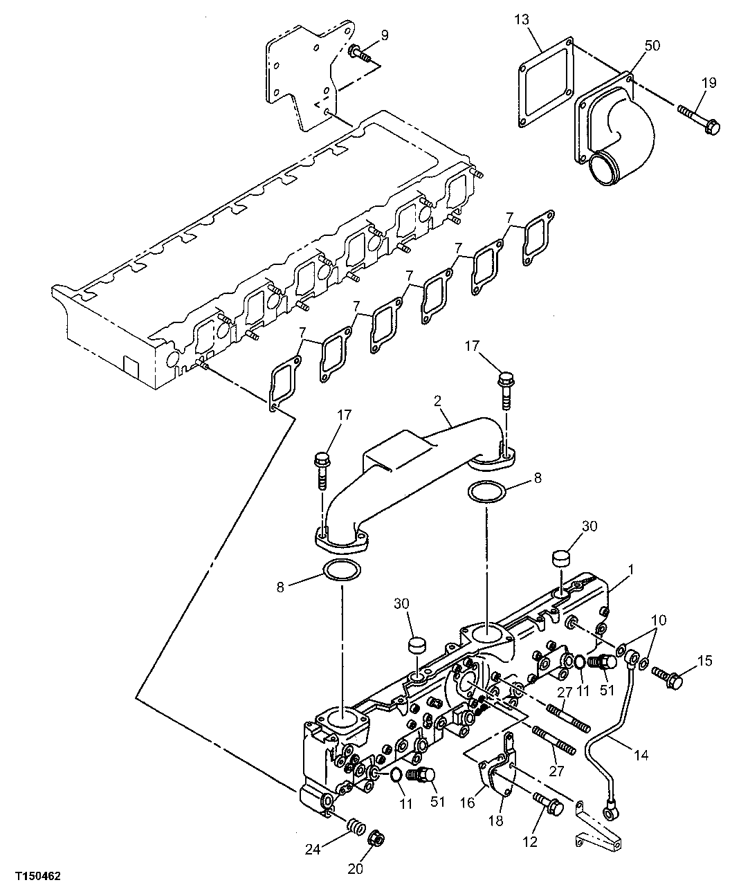 Схема запчастей John Deere 00C - 40 - INTAKE MANIFOLD 0414 INTAKE MANIFOLD