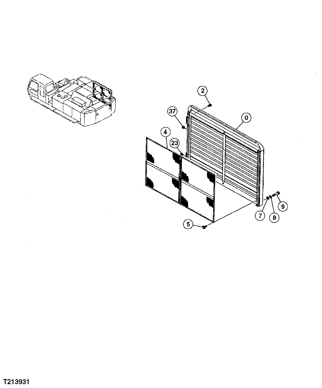 Схема запчастей John Deere 00C - 207 - COVER (SN 971026- ) 1910 HOOD OR ENGINE ENCLOSURE