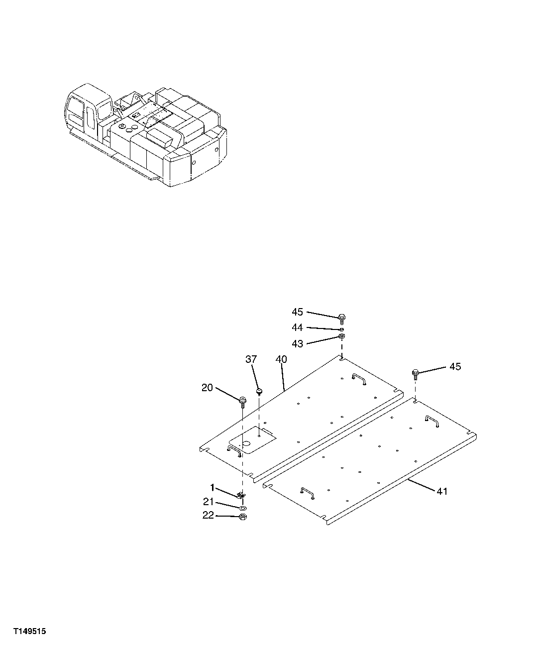 Схема запчастей John Deere 00C - 210 - COVER 1910 HOOD OR ENGINE ENCLOSURE