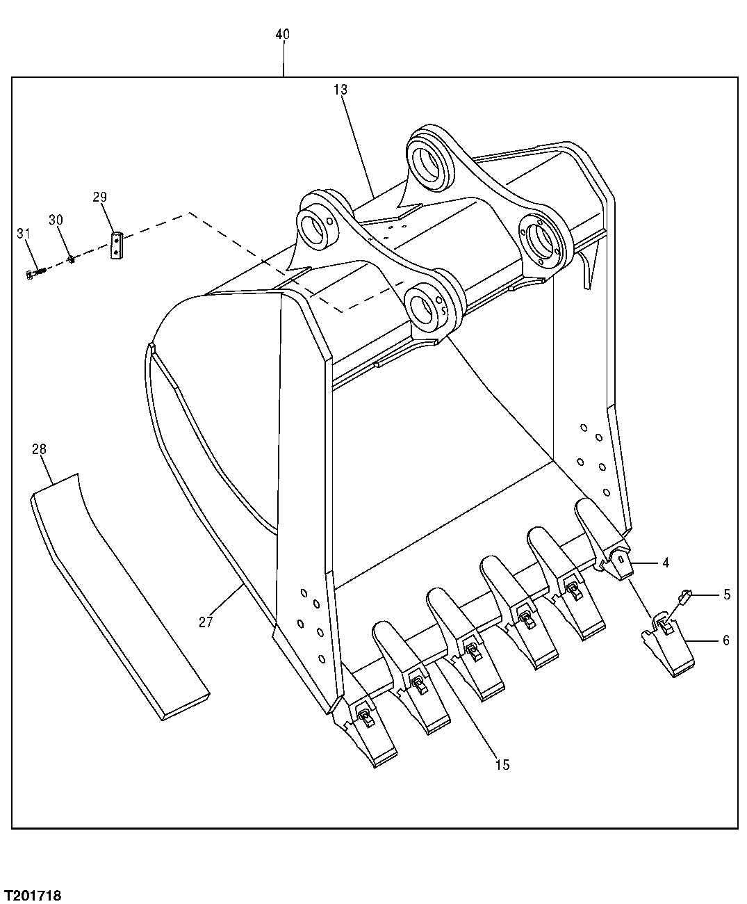 Схема запчастей John Deere 00C - 234 - TRUCK LOADING BUCKET 3302 BUCKET WITH TEETH