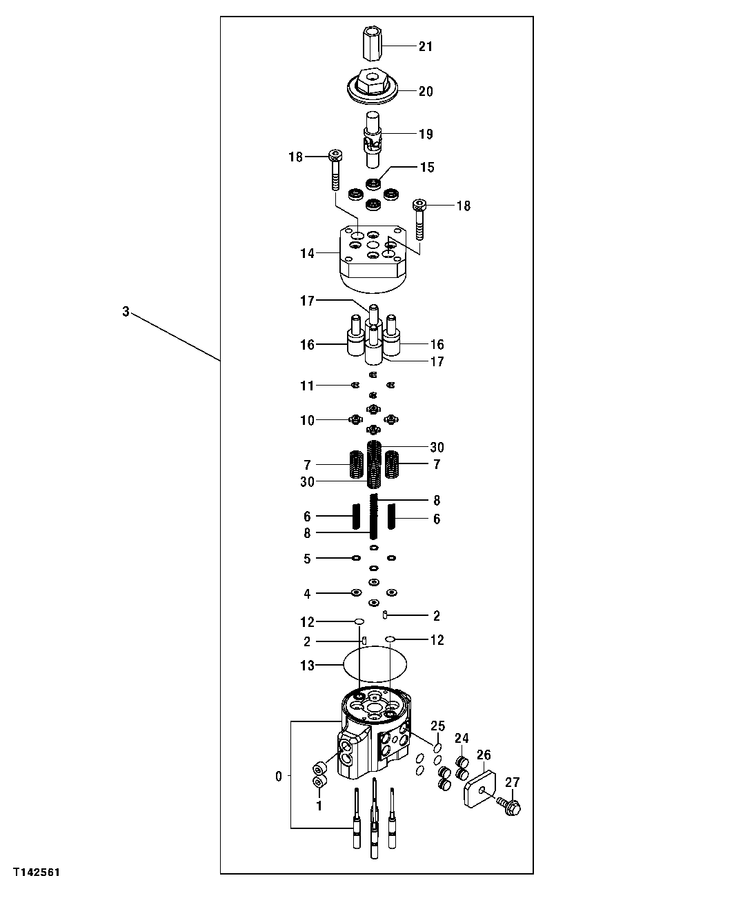 Схема запчастей John Deere 00C - 239 - PILOT CONTROLLER VALVE COMPONENTS (DIG AND SWING) (SN -971044) 3315 CONTROLS LINKAGE