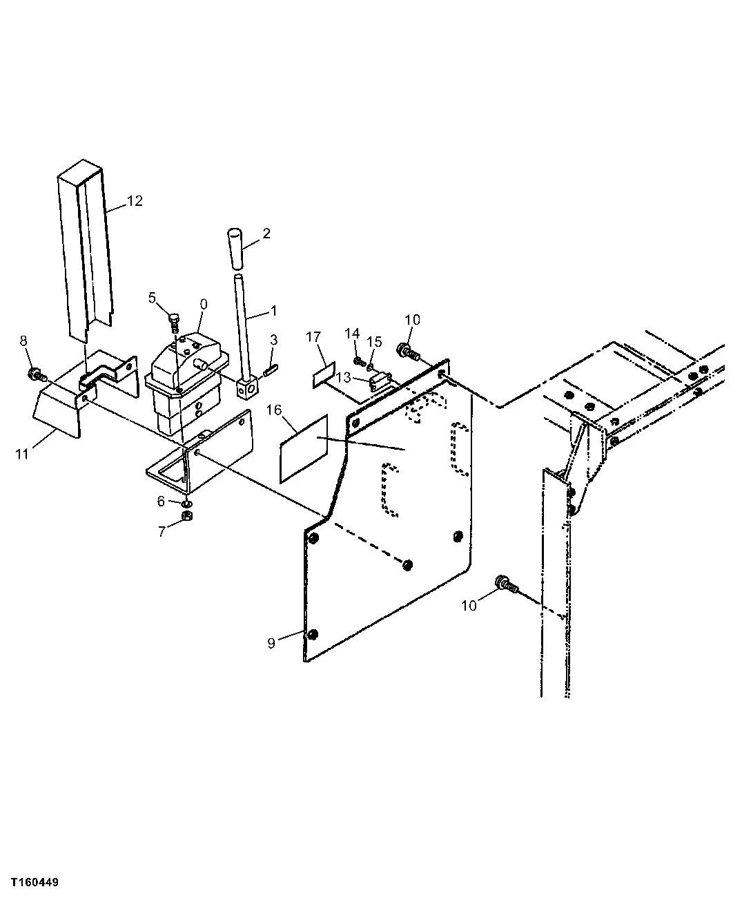 Схема запчастей John Deere 00C - 244 - COUNTERWEIGHT REMOVAL CONTROL SYSTEM 3315 CONTROLS LINKAGE