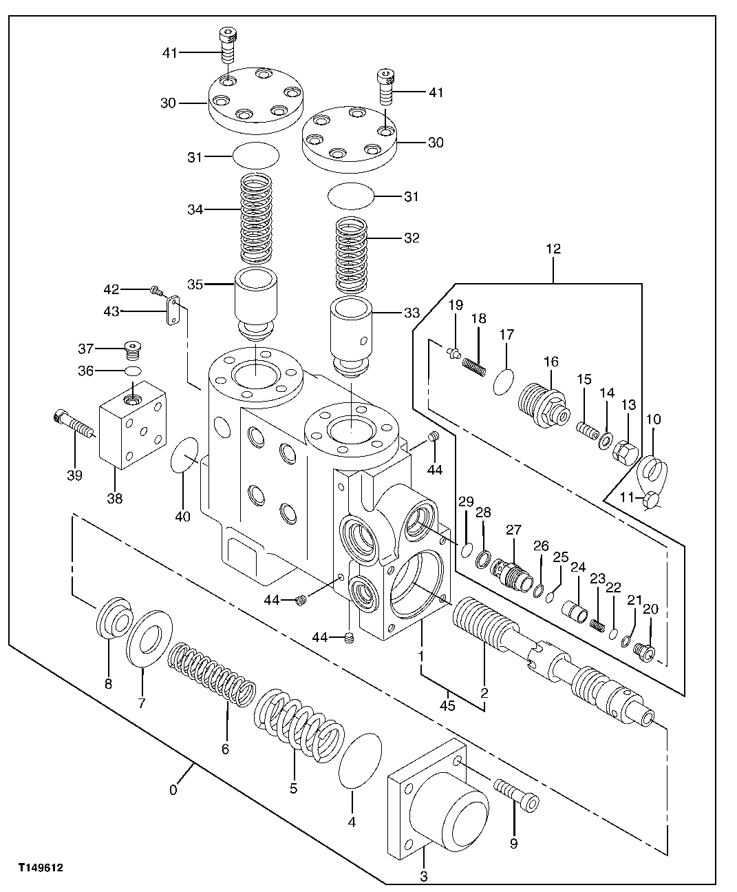 Схема запчастей John Deere 00C - 290 - VALVE, HOLDING (ARM BOTTOM) 3362 CONTROL AND LOAD HOLDING VALVES