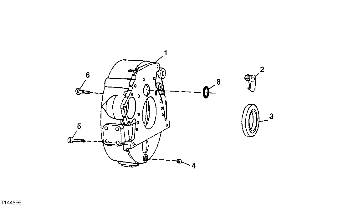 Схема запчастей John Deere 00CLC - 26 - 1403 FLYWHEEL HOUSING 0400A Engine 6068HT053 6068HT053