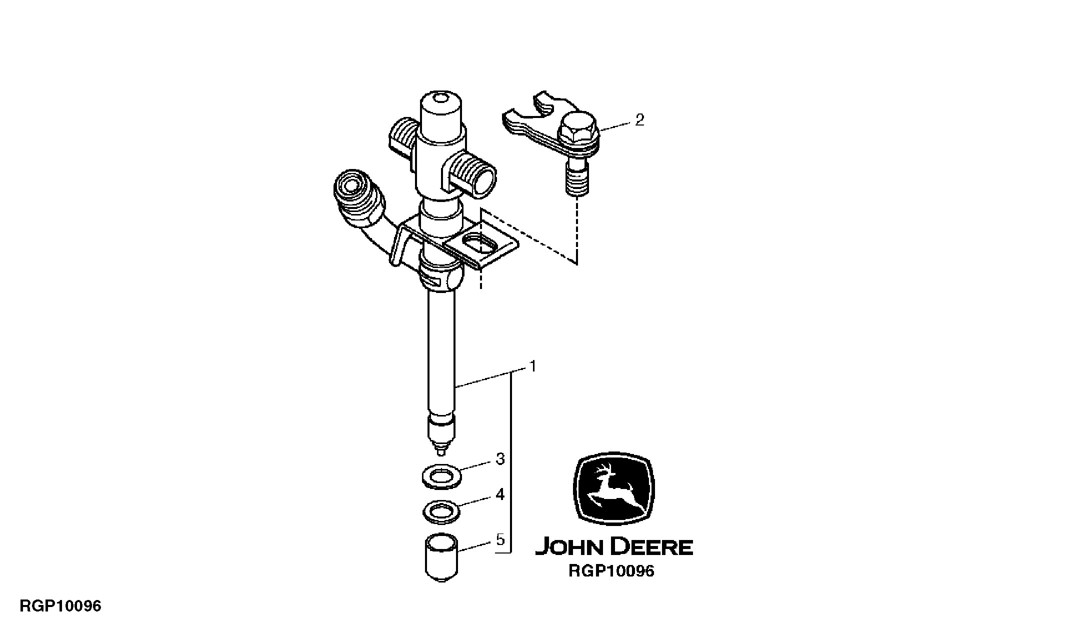 Схема запчастей John Deere 00CLC - 28 - Fuel Injection Nozzle ( - 254350) 0400A Engine 6068HT053 6068HT053