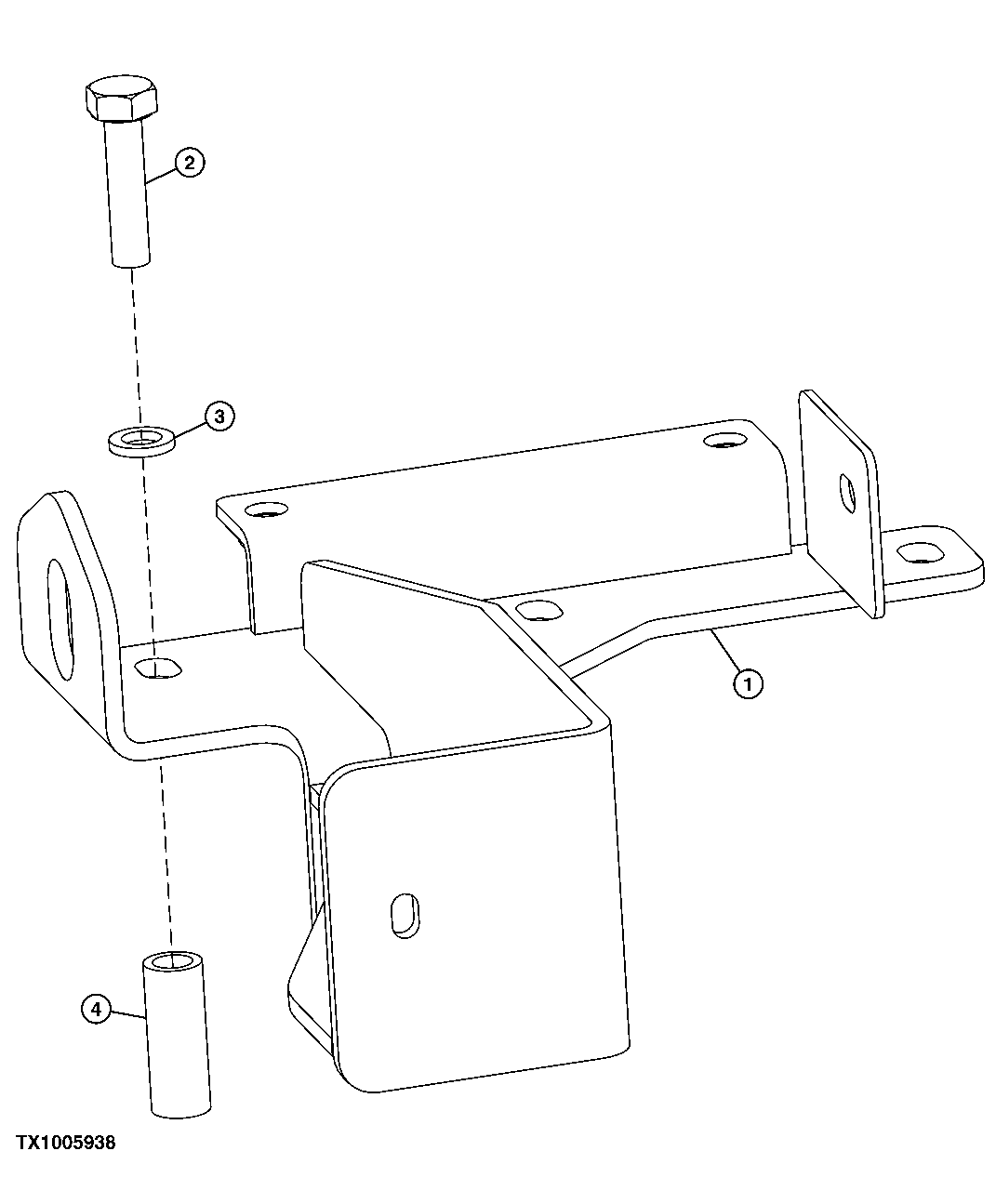 Схема запчастей John Deere 00CLC - 136 - AIR CLEANER SUPPORT 0520 INTAKE SYSTEM