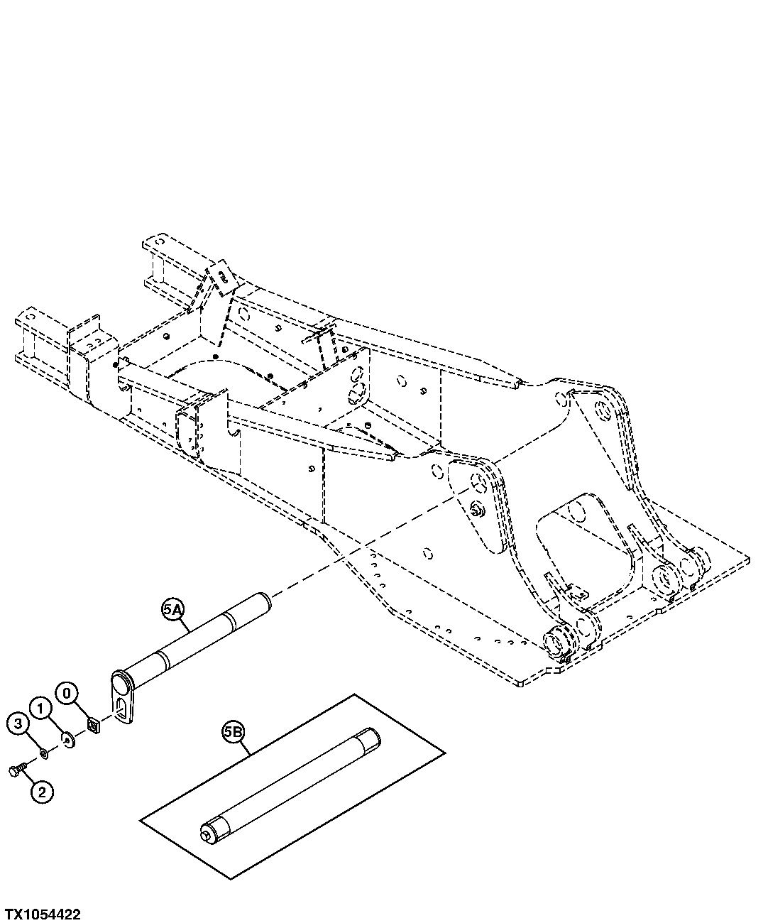 Схема запчастей John Deere 00CLC - 174 - MAIN FRAME BOOM FOOT PIN 1740 FRAME INSTALLATION