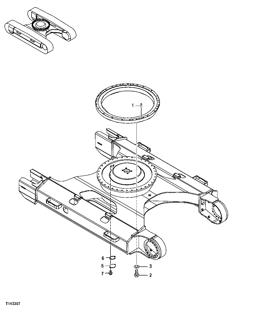 Схема запчастей John Deere 00CLC - 178 - SWING BEARING HARDWARE 1740 FRAME INSTALLATION