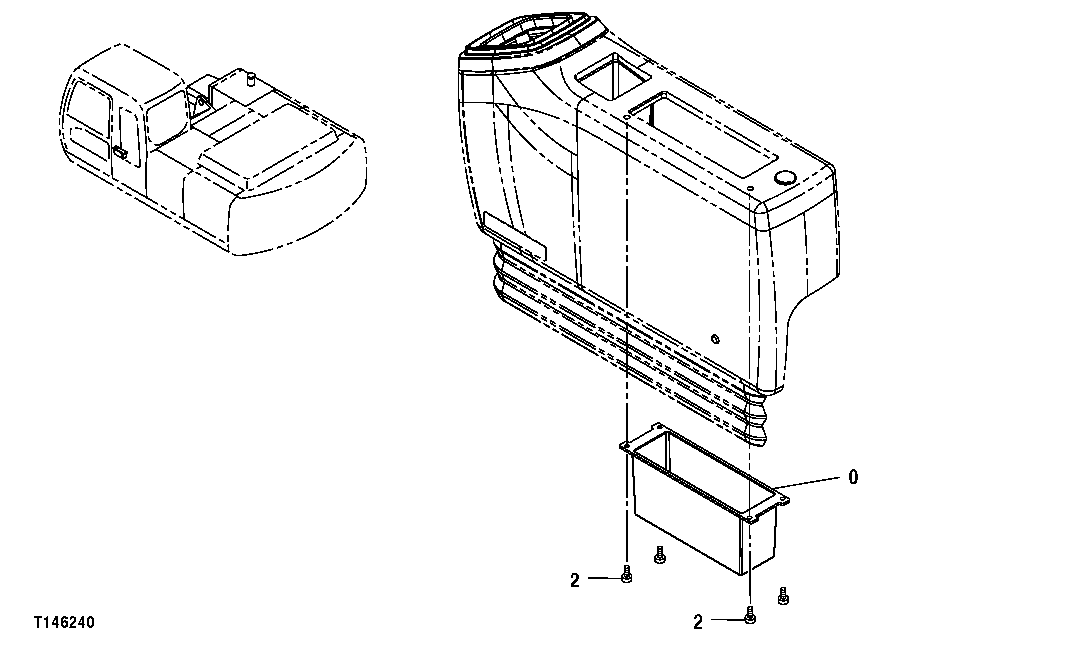 Схема запчастей John Deere 00CLC - 192 - CAB INSIDE LEFT COVER (FOR USE WITHOUT RADIO) 1810 OPERATOR ENCLOSURE