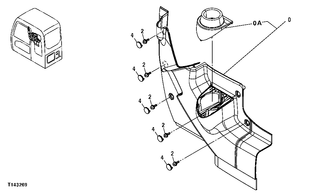 Схема запчастей John Deere 00CLC - 193 - CAB INSIDE RIGHT COVER 1810 OPERATOR ENCLOSURE