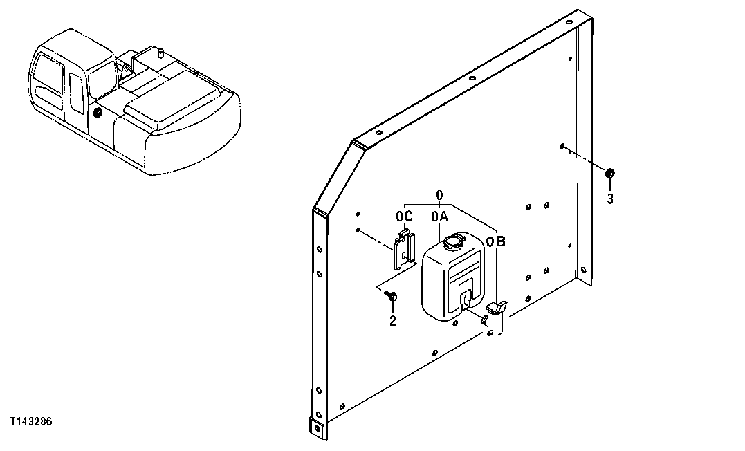 Схема запчастей John Deere 00CLC - 195 - WINDOW WASHER RESERVOIR AND PUMP 1810 OPERATOR ENCLOSURE