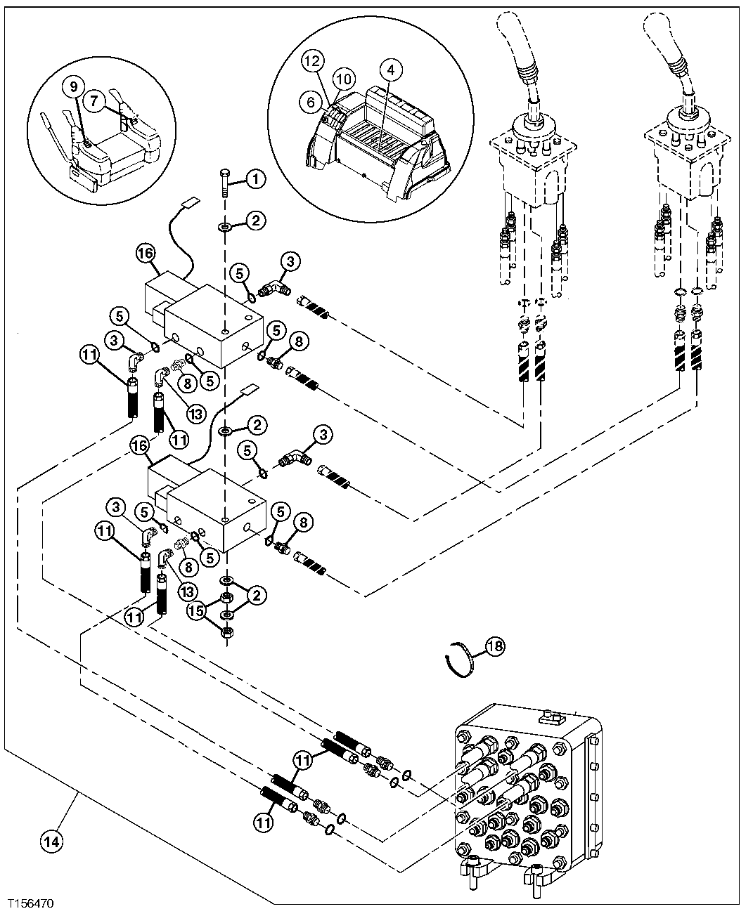 Схема запчастей John Deere 00CLC - 292 - CONTROL PATTERN SELECTOR KIT 3360 HYDRAULIC SYSTEM