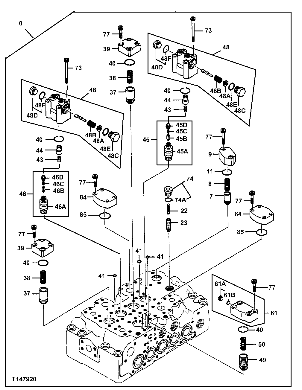 Схема запчастей John Deere 00CLC - 311 - CONTROL VALVE (COMPONENTS) 3362 CONTROL & LOAD HOLDING VALVES