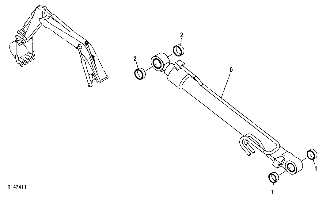 Схема запчастей John Deere 00CLC - 368 - BOOM CYLINDER BUSHINGS, RIGHT 3365 Hydraulic Cylinders