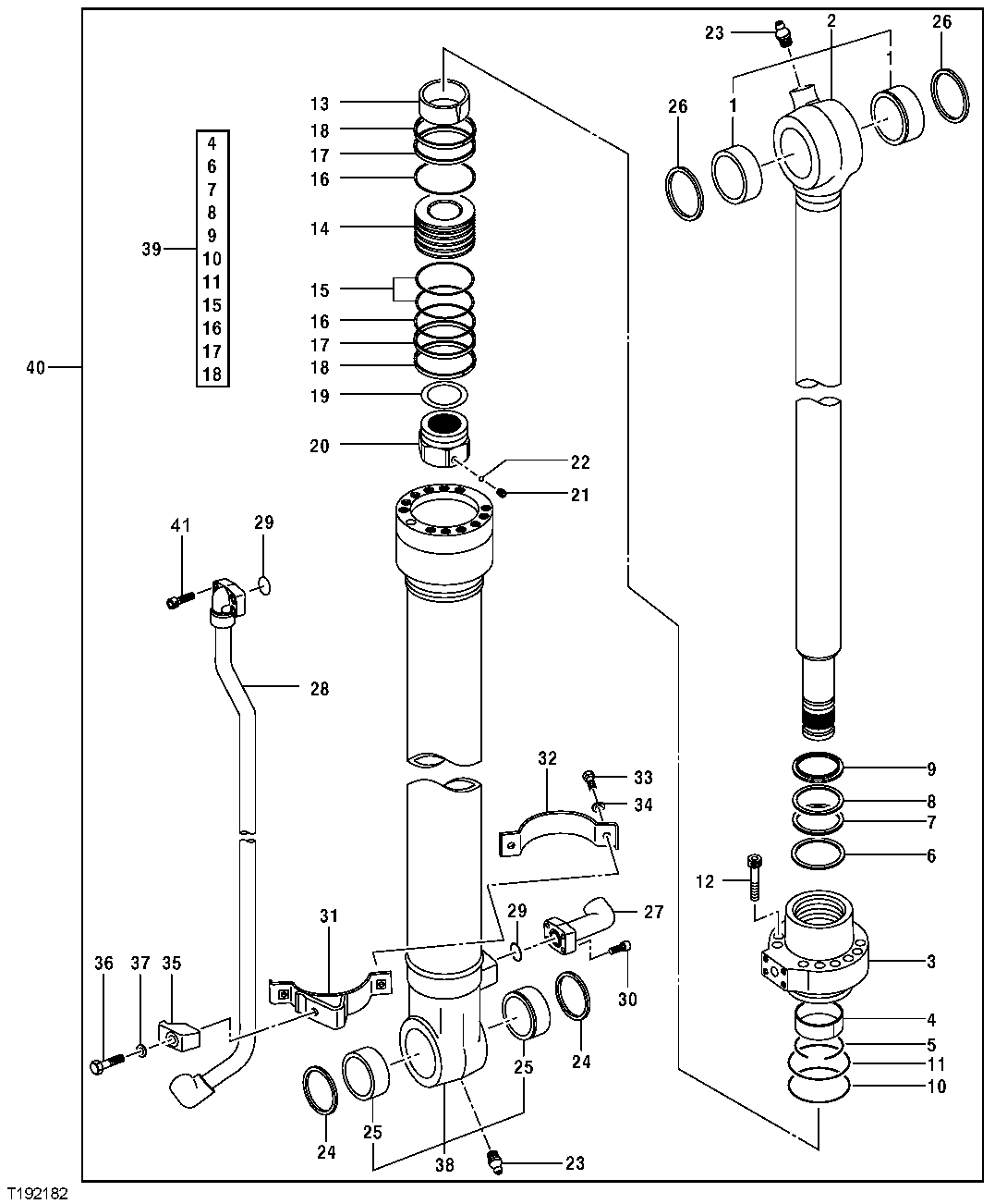 Схема запчастей John Deere 00CLC - 377 - BUCKET CYLINDER (SN. -503594) 3365 Hydraulic Cylinders