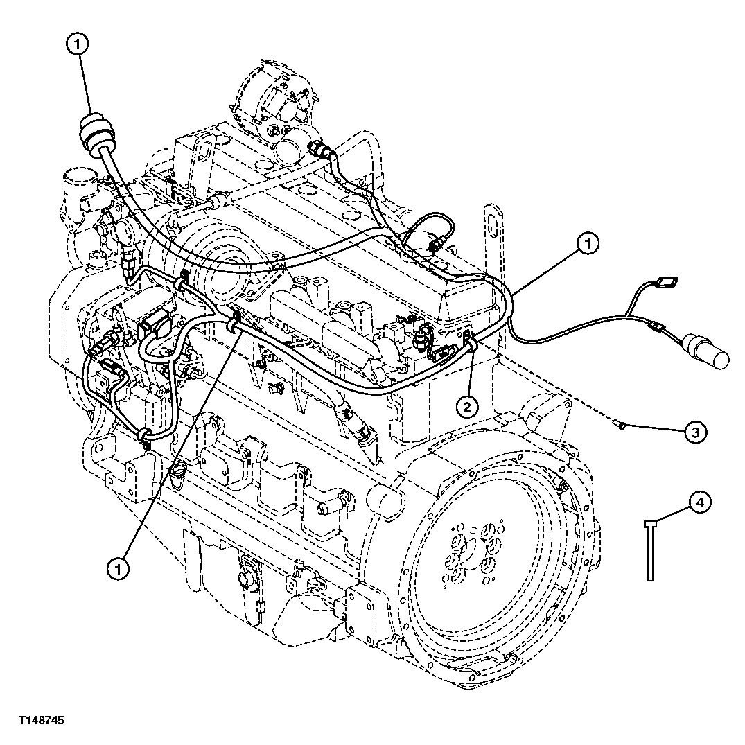 Схема запчастей John Deere 30CLC - 108 - ENGINE WIRING HARNESS 1674 WIRING HARNESS AND SWITCHES