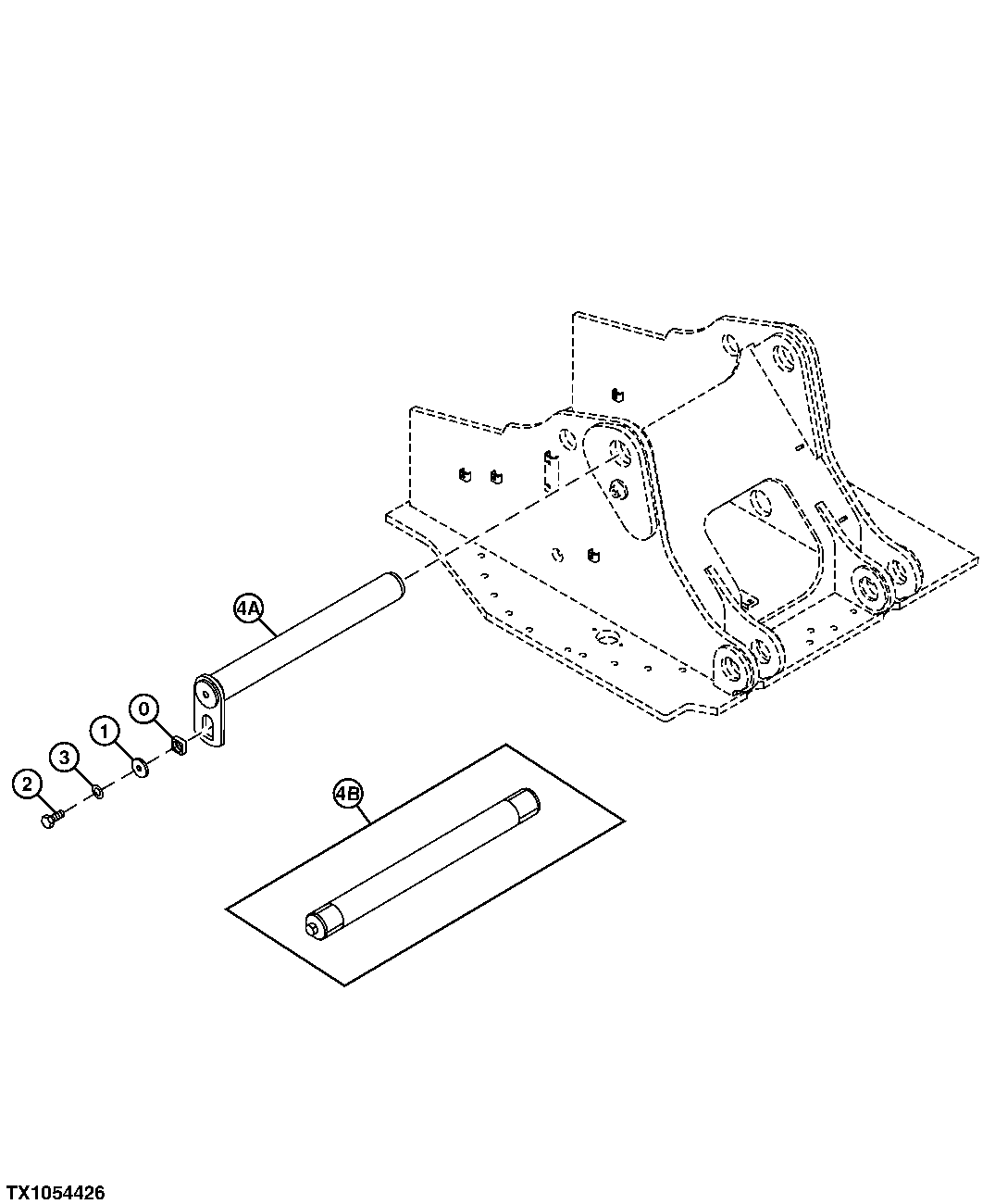 Схема запчастей John Deere 30CLC - 114 - MAIN FRAME BOOM FOOT PIN 1740 FRAME INSTALLATION