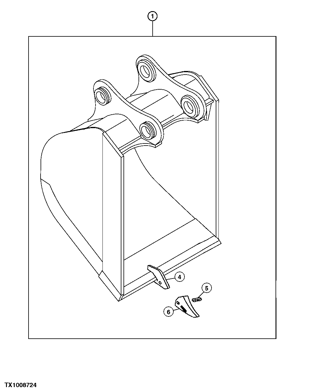 Схема запчастей John Deere 30CLC - 191 - SUPER LONG FRONT BUCKET (36 INCH) (SEE FOOTNOTE) 3302 BUCKET WITH TEETH