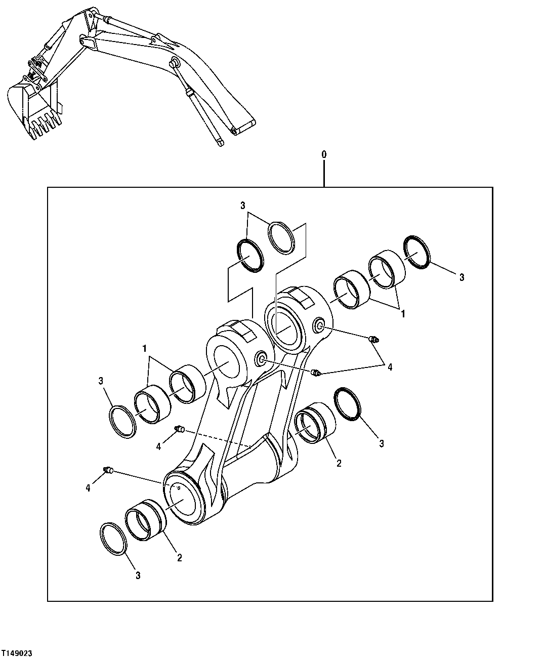 Схема запчастей John Deere 30CLC - 213 - BUCKET LINK 3340 BACKHOE AND EXCAVATOR FRAMES