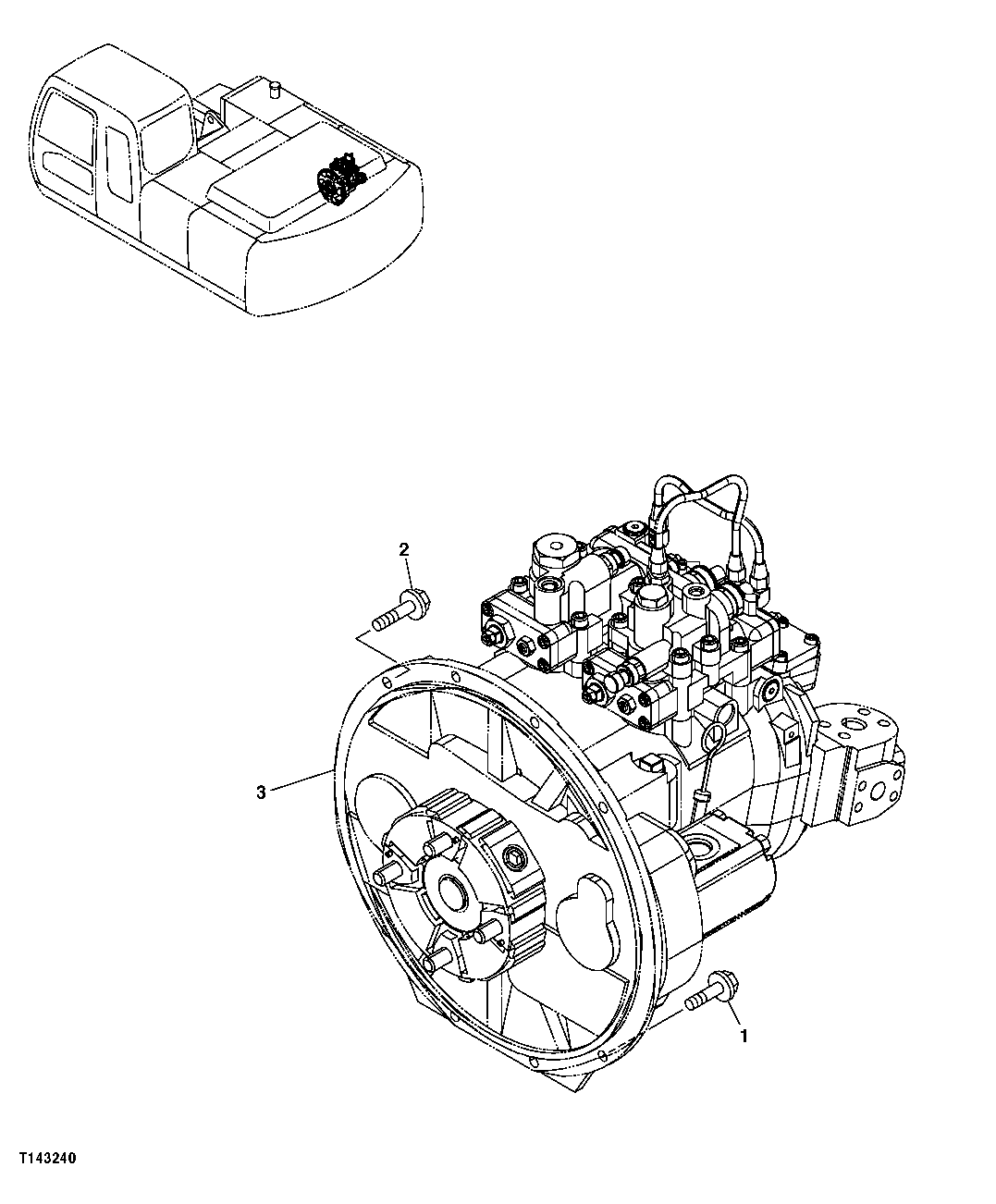 Схема запчастей John Deere 30CLC - 248 - MAIN HYDRAULIC PUMP 3361 HYDRAULIC PUMP