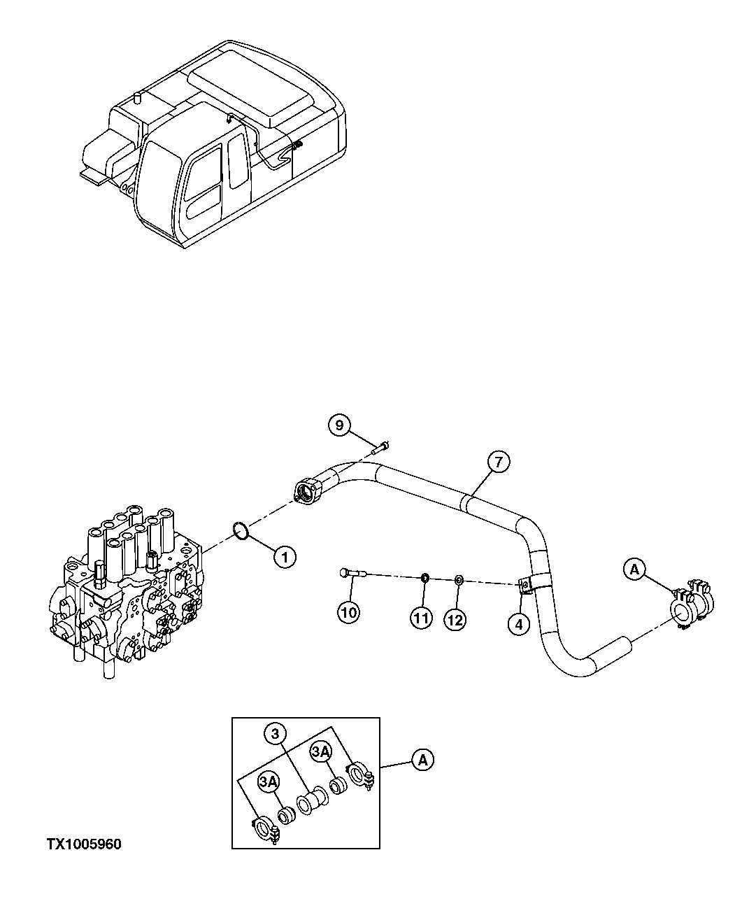 Схема запчастей John Deere 30CLC - 275 - RETURN LINES 3363 Lines, Hoses & Fittings